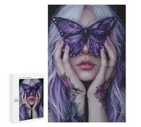 Jigsaw Puzzles 1000 PCS for Teenagers Purple Butterfly Tattoo-2 Puzzles for Teenagers But Fun And Humorous Educational Challenge Toy Intellectual Game 1000 PCS