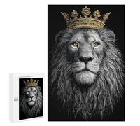 Jigsaw Puzzles 1000 PCS for Teenagers Royal Lion King Crown Illustration Jigsaws for Adults Puzzle Enhance Memory Educational Challenge Stress Reduction Gifts 1000 PCS