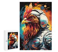 Jigsaw Puzzles 1000 PCS for Teenagers Space Chicken Astronaut-2 Jigsaws for Adults Puzzle Enhance Memory Educational Challenge Stress Reduction Gifts 1000 PCS