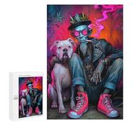Jigsaw Puzzles 1000 PCS for Teenagers Stoner Hipster with Bulldog Jigsaw Puzzles for Adults Enhance Memory Parent-child Interaction Toy Intellectual Game 1000 PCS