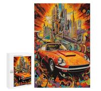 Jigsaw Puzzles 1000 PCS for Teenagers Vibrant Cityscape with Classic Car Jigsaw Puzzles for Adults Enhance Memory Parent-child Interaction Toy Intellectual Game 1000 PCS