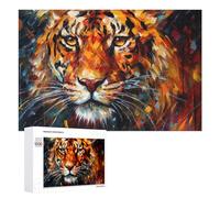 Jigsaw Puzzles 1000 PCS for Teenagerss Abstract Tiger Portrait Artwork Jigsaws for Adults Hands-on Game But Fun And Humorous Deal As Gifts for The Whole Family 1000 PCS