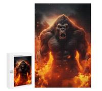 Jigsaw Puzzles 1000 PCS for Teenagerss Angry Evil Gorilla Fire Jigsaws for Adults Hands-on Game But Fun And Humorous Birthday Present, Gifts, 1000 PCS