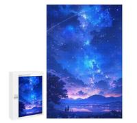 Jigsaw Puzzles 1000 PCS for Teenagerss Anime Fantasy Couple Under Night Sky Puzzles for Adults Fun Games Difficult Hard Challenging To Complete 1000 PCS