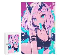 Jigsaw Puzzles 1000 PCS for Teenagerss Anime Girl with Devil Horns Puzzles for Adults Fun Games Difficult Hard Challenging To Complete 1000 PCS