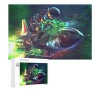 Jigsaw Puzzles 1000 PCS for Teenagerss Astronaut on Futuristic Motorcycle Jigsaws for Adults Hands-on Game But Fun And Humorous Deal As Gifts for The Whole Family 1000 PCS