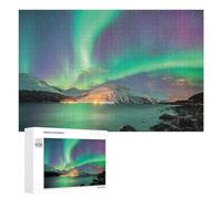 Jigsaw Puzzles 1000 PCS for Teenagerss Aurora Borealis Over Snow-Capped Mountains Jigsaw Puzzle DIY Toys A Work of Art Deal As Gifts for The Whole Family 1000 PCS