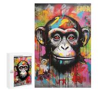 Jigsaw Puzzles 1000 PCS for Teenagerss Banksy Graffiti Ape Monkey Jigsaws for Adults Hands-on Game But Fun And Humorous Birthday Present, Gifts, 1000 PCS