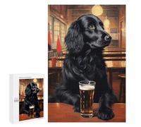 Jigsaw Puzzles 1000 PCS for Teenagerss Beer Flat Coated Retriever Jigsaws for Adults Hands-on Game But Fun And Humorous Birthday Present, Gifts, 1000 PCS