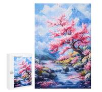 Jigsaw Puzzles 1000 PCS for Teenagerss Cherry Blossom Mountain Stream Jigsaw for Adults DIY Toys But Fun And Humorous Educational Challenge 1000 PCS