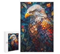 Jigsaw Puzzles 1000 PCS for Teenagerss Colorful Eagle Stained Gl Jigsaws for Adults Relax Games Precision Cutting Deal As Gifts for The Whole Family 1000 PCS