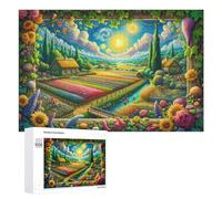 Jigsaw Puzzles 1000 PCS for Teenagerss Colorful Farm Scene with Sunflowers Jigsaw Puzzle DIY Toys A Work of Art Deal As Gifts for The Whole Family 1000 PCS