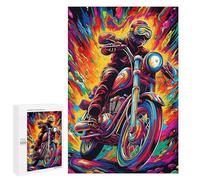 Jigsaw Puzzles 1000 PCS for Teenagerss Colorful Motorcycle Ride -1 Jigsaws for Adults Hands-on Game But Fun And Humorous Deal As Gifts for The Whole Family 1000 PCS