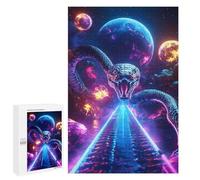 Jigsaw Puzzles 1000 PCS for Teenagerss Cosmic Serpent Snake Space Planets Jigsaws for Adults Toy Wall Decor Difficult Hard Challenging To Complete 1000 PCS