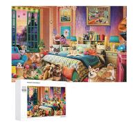 Jigsaw Puzzles 1000 PCS for Teenagerss Cozy Room with Pets Jigsaws for Adults Hands-on Game But Fun And Humorous Deal As Gifts for The Whole Family 1000 PCS