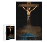 Jigsaw Puzzles 1000 PCS for Teenagerss Crucifixion with Waterfall Jigsaws for Adults Relax Games Precision Cutting Deal As Gifts for The Whole Family 1000 PCS
