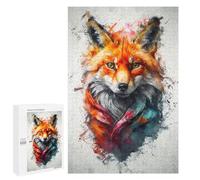Jigsaw Puzzles 1000 PCS for Teenagerss Curious Colorful Fox Jigsaws for Adults Hands-on Game But Fun And Humorous Birthday Present, Gifts, 1000 PCS