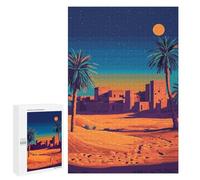 Jigsaw Puzzles 1000 PCS for Teenagerss Desert Oasis Night Scene Illustration Jigsaws for Adults Toy Wall Decor Difficult Hard Challenging To Complete 1000 PCS