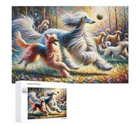 Jigsaw Puzzles 1000 PCS for Teenagerss Dogs Playing with Ball in Forest Jigsaws for Adults Hands-on Game But Fun And Humorous Deal As Gifts for The Whole Family 1000 PCS