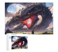 Jigsaw Puzzles 1000 PCS for Teenagerss Dragon Vs. Human Epic Fantasy Battle Jigsaws for Adults Hands-on Game But Fun And Humorous Deal As Gifts for The Whole Family 1000 PCS