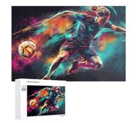 Jigsaw Puzzles 1000 PCS for Teenagerss Dynamic Soccer Player in Action -1 Jigsaw Puzzle DIY Toys A Work of Art Deal As Gifts for The Whole Family 1000 PCS
