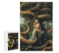 Jigsaw Puzzles 1000 PCS for Teenagerss Eve And Serpent in Eden Garden Allegory Jigsaws for Adults Relax Games Precision Cutting Deal As Gifts for The Whole Family 1000 PCS