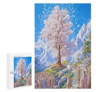 Jigsaw Puzzles 1000 PCS for Teenagerss Fantasy Tree with Monks And Mountains Jigsaws for Adults Relax Games Precision Cutting Deal As Gifts for The Whole Family 1000 PCS