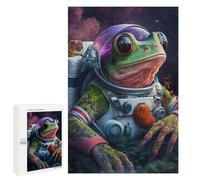 Jigsaw Puzzles 1000 PCS for Teenagerss Frog Astronaut in Space Suit Jigsaw for Adults Hands-on Game Wall Art Challenging To Complete 1000 PCS
