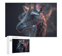 Jigsaw Puzzles 1000 PCS for Teenagerss Galactic Giraffe Cosmic Artwork -2 Jigsaw Puzzle DIY Toys A Work of Art Deal As Gifts for The Whole Family 1000 PCS