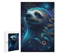 Jigsaw Puzzles 1000 PCS for Teenagerss Galactic Sloth with Flowers -6 Puzzles for Adults Fun Games Difficult Hard Challenging To Complete 1000 PCS