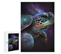 Jigsaw Puzzles 1000 PCS for Teenagerss Galactic Turtle Art Print-5 Puzzles for Adults Fun Games Difficult Hard Challenging To Complete 1000 PCS