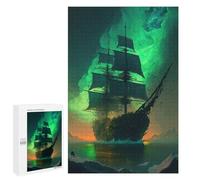 Jigsaw Puzzles 1000 PCS for Teenagerss Ghost Ship Green Jigsaw for Adults Hands-on Game But Fun And Humorous for Birthday, Chrismas 1000 PCS