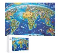Jigsaw Puzzles 1000 PCS for Teenagerss Global Landmarks And Wildlife Map Jigsaws for Adults Hands-on Game But Fun And Humorous Deal As Gifts for The Whole Family 1000 PCS