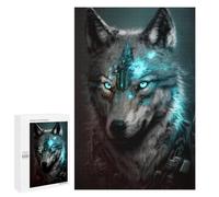 Jigsaw Puzzles 1000 PCS for Teenagerss Glowing Wolf Portrait Artwork Jigsaws for Adults Hands-on Game But Fun And Humorous Birthday Present, Gifts, 1000 PCS