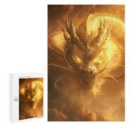 Jigsaw Puzzles 1000 PCS for Teenagerss Golden Chinese Dragon Jigsaw for Adults Hands-on Game But Fun And Humorous for Birthday, Chrismas 1000 PCS