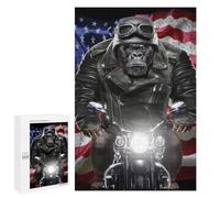 Jigsaw Puzzles 1000 PCS for Teenagerss Gorilla Riding Motorcycle Jigsaw for Adults Hands-on Game But Fun And Humorous for Birthday, Chrismas 1000 PCS