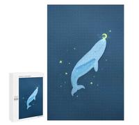 Jigsaw Puzzles 1000 PCS for Teenagerss Happy Whale And Moon Jigsaws for Adults Relax Games Precision Cutting Deal As Gifts for The Whole Family 1000 PCS