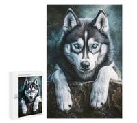 Jigsaw Puzzles 1000 PCS for Teenagerss Husky with Blue Eyes Jigsaws for Adults Toy Wall Decor Difficult Hard Challenging To Complete 1000 PCS