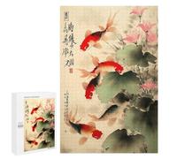 Jigsaw Puzzles 1000 PCS for Teenagerss Japanese Fish 2 Jigsaws for Adults Toy Wall Decor Difficult Hard Challenging To Complete 1000 PCS