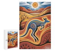 Jigsaw Puzzles 1000 PCS for Teenagerss Kangaroo in Australian Outback Illustration Adult Jigsaw Puzzle DIY Toys For Family Fun Educational Challenge 1000 PCS