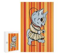 Jigsaw Puzzles 1000 PCS for Teenagerss Louis Wain Cat in Dress with Jump Rope Puzzles for Adults Fun Games Difficult Hard Challenging To Complete 1000 PCS