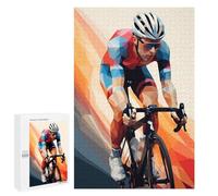 Jigsaw Puzzles 1000 PCS for Teenagerss Low Poly Cyclist Jigsaws for Adults Relax Games Precision Cutting Deal As Gifts for The Whole Family 1000 PCS