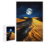 Jigsaw Puzzles 1000 PCS for Teenagerss Lunar Dunes Moonlit Desert And Shimmering Path Jigsaws for Adults Relax Games Precision Cutting Deal As Gifts for The Whole Family 1000 PCS