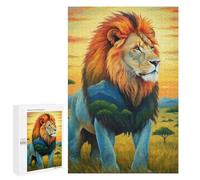 Jigsaw Puzzles 1000 PCS for Teenagerss Majestic Lion African Landscape Jigsaws for Adults Relax Games Precision Cutting Deal As Gifts for The Whole Family 1000 PCS