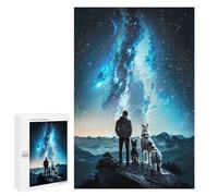 Jigsaw Puzzles 1000 PCS for Teenagerss Man And Dogs Stargazing Jigsaw for Adults DIY Toys Analysis And Logic Deal As Gifts for The Whole Family 1000 PCS