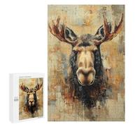 Jigsaw Puzzles 1000 PCS for Teenagerss Moose Portrait Painting Jigsaws for Adults Hands-on Game But Fun And Humorous Birthday Present, Gifts, 1000 PCS