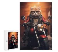 Jigsaw Puzzles 1000 PCS for Teenagerss Motorcycle Gang Funny Cat Jigsaw for Adults DIY Toys But Fun And Humorous Educational Challenge 1000 PCS