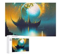 Jigsaw Puzzles 1000 PCS for Teenagerss Mystical Moonlit Sailing Ship Jigsaw Puzzle DIY Toys A Work of Art Deal As Gifts for The Whole Family 1000 PCS