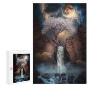 Jigsaw Puzzles 1000 PCS for Teenagerss Mystical Moonlit Waterfall Jigsaw for Adults Hands-on Game But Fun And Humorous for Birthday, Chrismas 1000 PCS