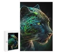 Jigsaw Puzzles 1000 PCS for Teenagerss Neon Leopard Portrait -7 Jigsaw for Adults Hands-on Game Wall Art Challenging To Complete 1000 PCS